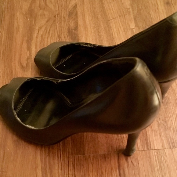 Enzo Angiolini Leather Peep Toe Pumps Heels - Picture 3 of 7